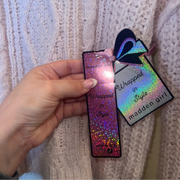 Madden Girl Pink Chunky Cable Knit Cropped Sweater NWT Size S - Picture 6 of 10